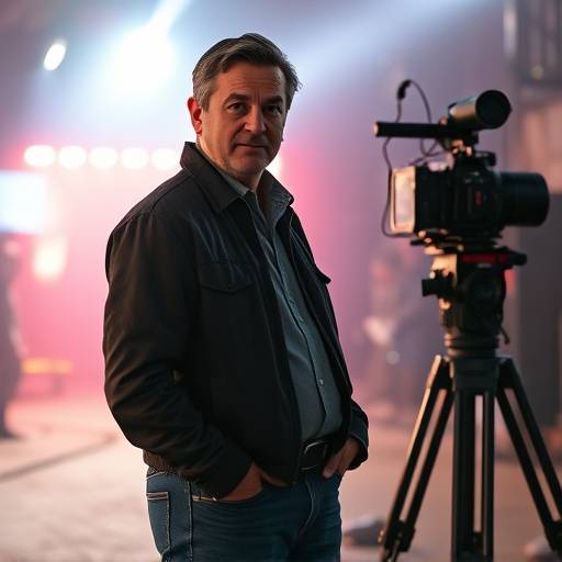 Photo de Jean-Pierre Leclerc sur le tournage d'un film à Hollywood, ancien élève de l'Académie Ciné Lumière